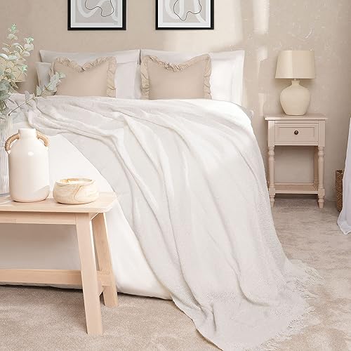 Miniatura 1 de Manta grande de mohair sintético para cama, sofá, colcha de lujo, color gris natural, 59.1 x 78.7 in