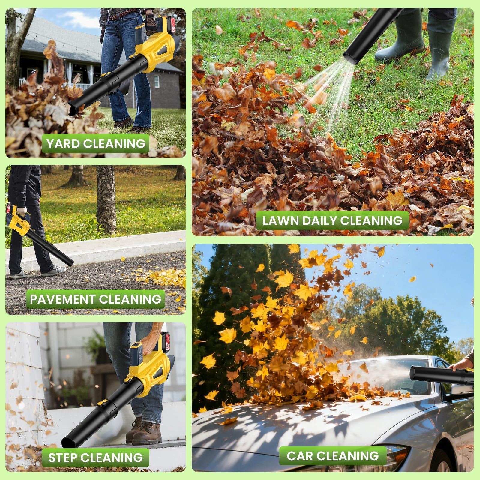 Soplador de hojas para jardín y patio, soplador eléctrico para eliminar hojas