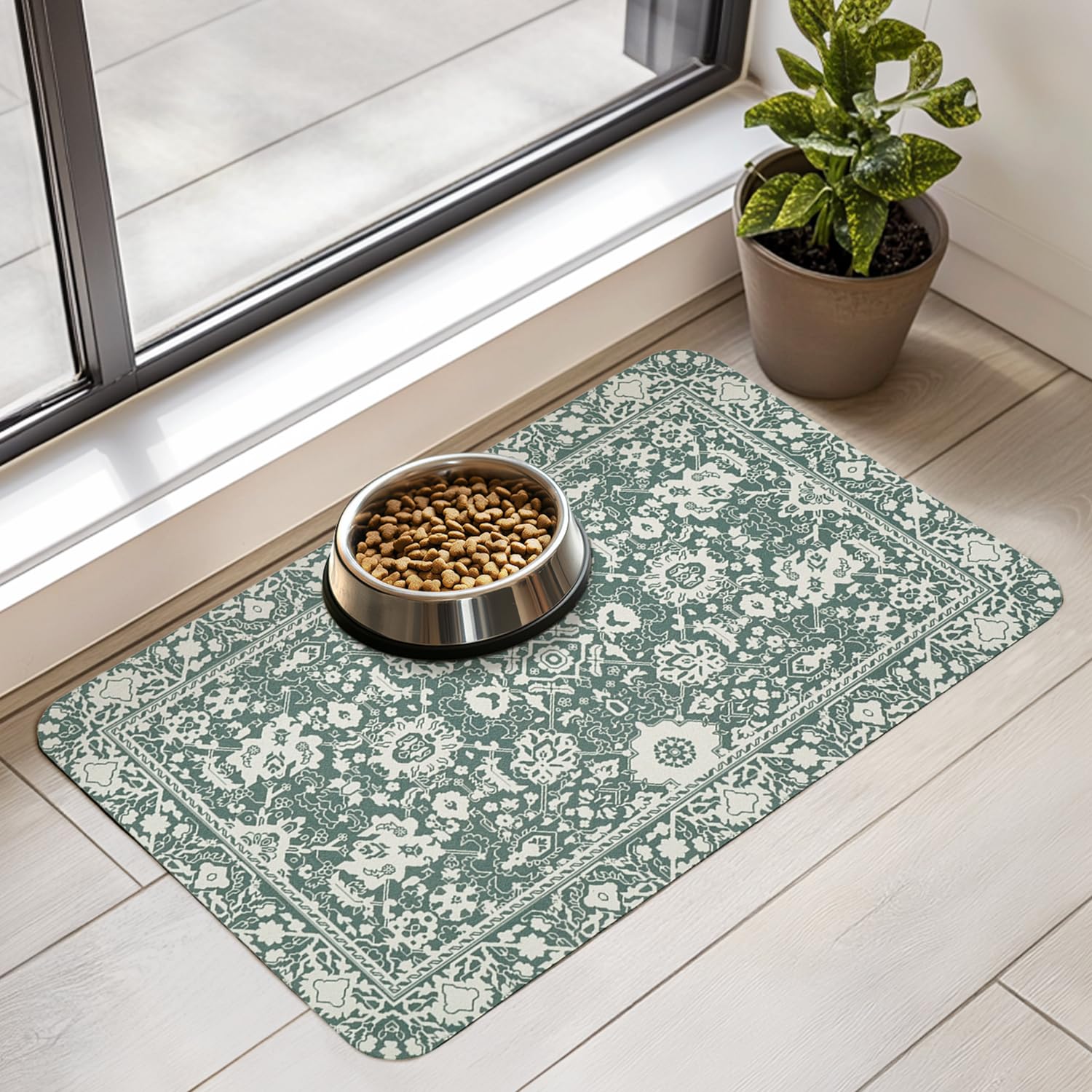 Dog Food Mat for Floors Waterproof Quick Dry Pet Placemat Cat Feeding Bowls Mats for Food and Water, Eco-Friendly Dog Accessories Diatomite Pets