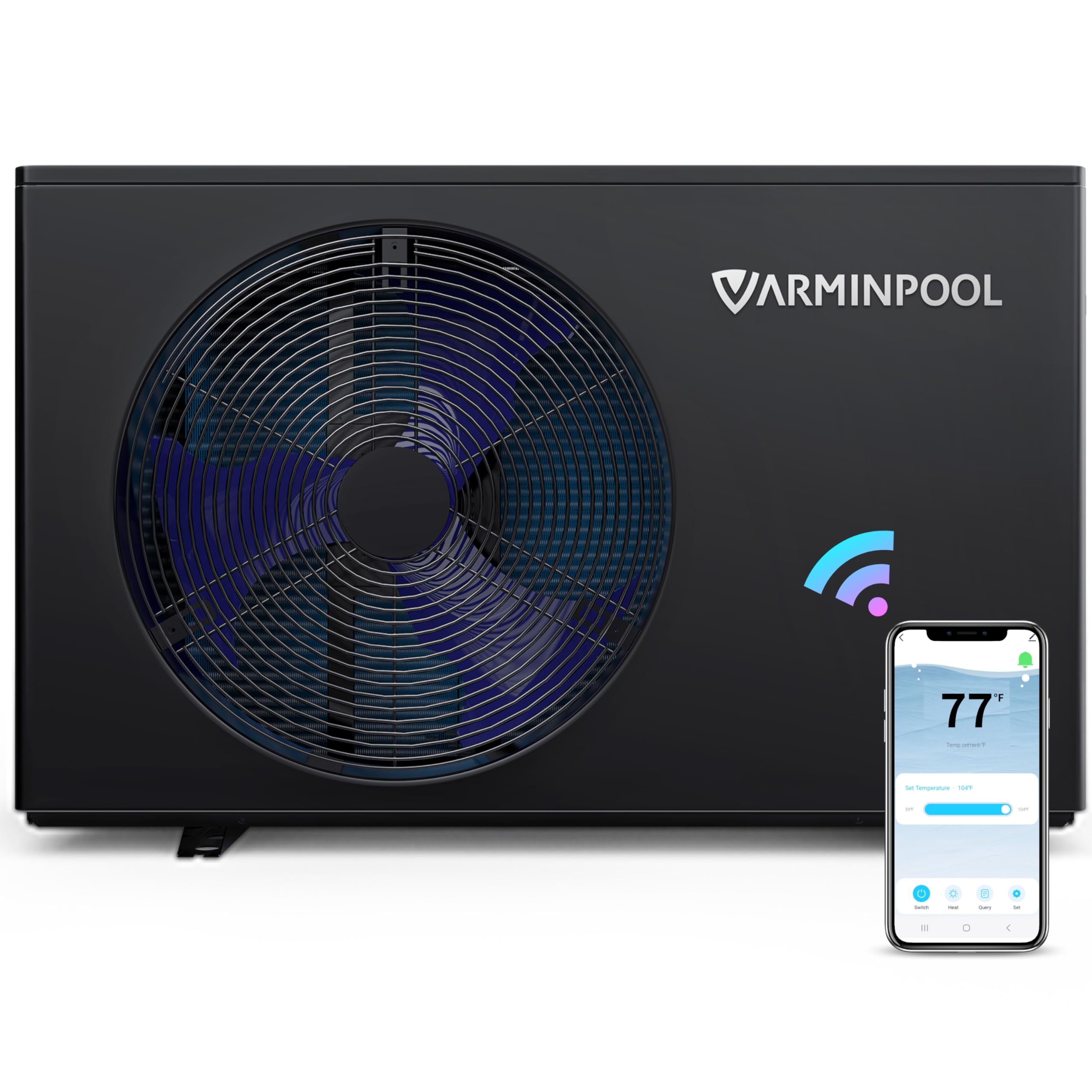 Varminpool WiFi Control Smart Electric Pool Heater, 30000 BTU, Pool Heat Pump for Above Ground and Inground Pool up to 8000 Gallons, Smart Inverter with Titanium Heat Exchanger, 120V