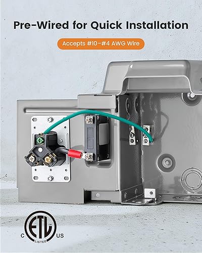 Vista 18 de SURAIELEC Caja de salida de 30 amperios, caja de salida eléctrica cerrada con cerradura para receptáculo RV/EV NEMA TT-30R 125V, caja