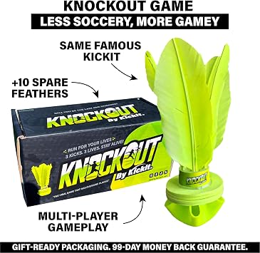 Kickit Knockout Soccer Training & Juggling Game for Kids and Adults, On-the-Go Practice, Outdoors, Indoors or Backyard, Beach or Tailgate, All Ages Fun & Travel Friendly