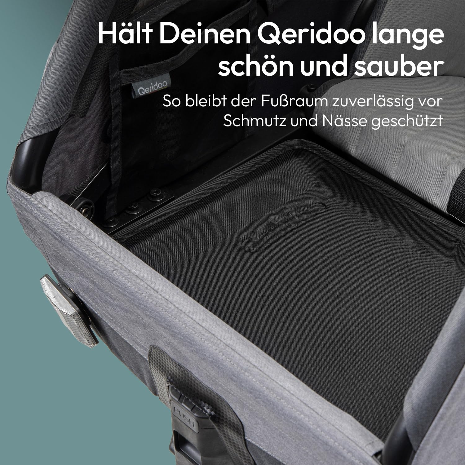 Qeridoo Schutzwanne für Einsitzer | Passend für Qeridoo Fahrradanhänger für EIN Kind | Zubehör für Kinderfahrradanhänger | Schmutzwanne für Fahrrad Anhänger Kinder
