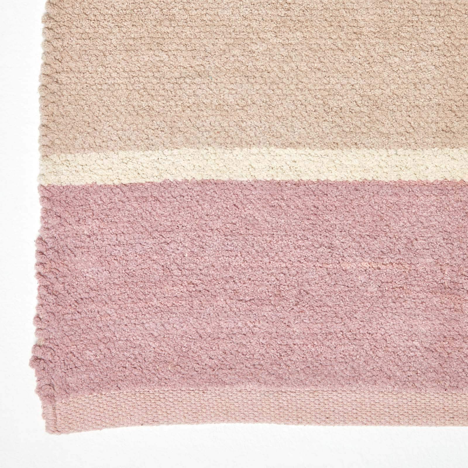HOMESCAPES 100% Cotton Chenille Stripe Runner Blue Beige Purple Heather Grey Natural Stripes Rug 66 x 200 cm Washable at Home Hall Runner or Large Bedside Rug - Image 3
