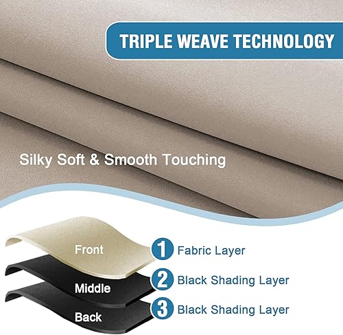 Miniatura 6 de H.VERSAILTEX Cortinas de patio 100% opacas, con aislamiento térmico para puertas correderas, paneles de ventana extra anchos, bloqueo de luz