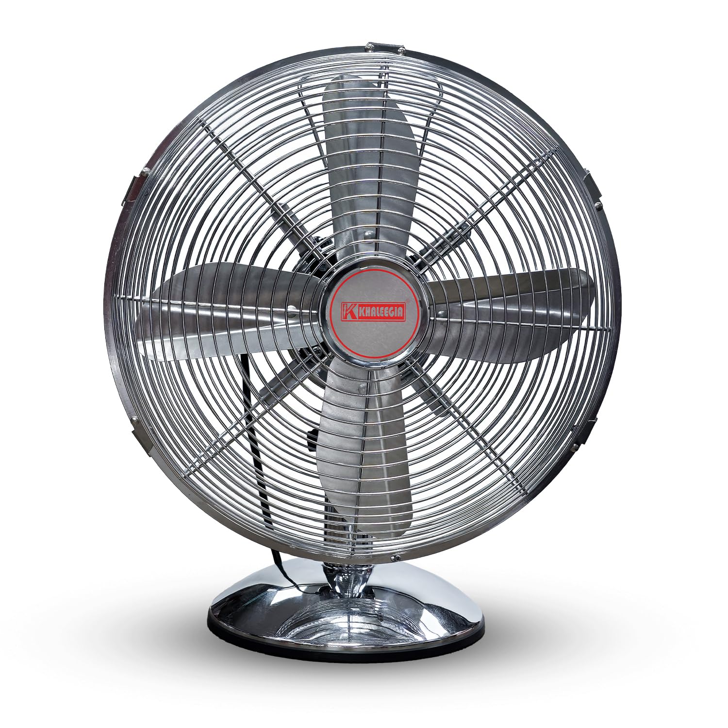 Metal Table Fan 12 Inch - Oscillating Desk Fan for Home & Office - High Speed 35W Electric Cooling Fan with 4 Blades, Stainless Steel Body, 3 Speed Settings, Quiet Portable Air Circulator