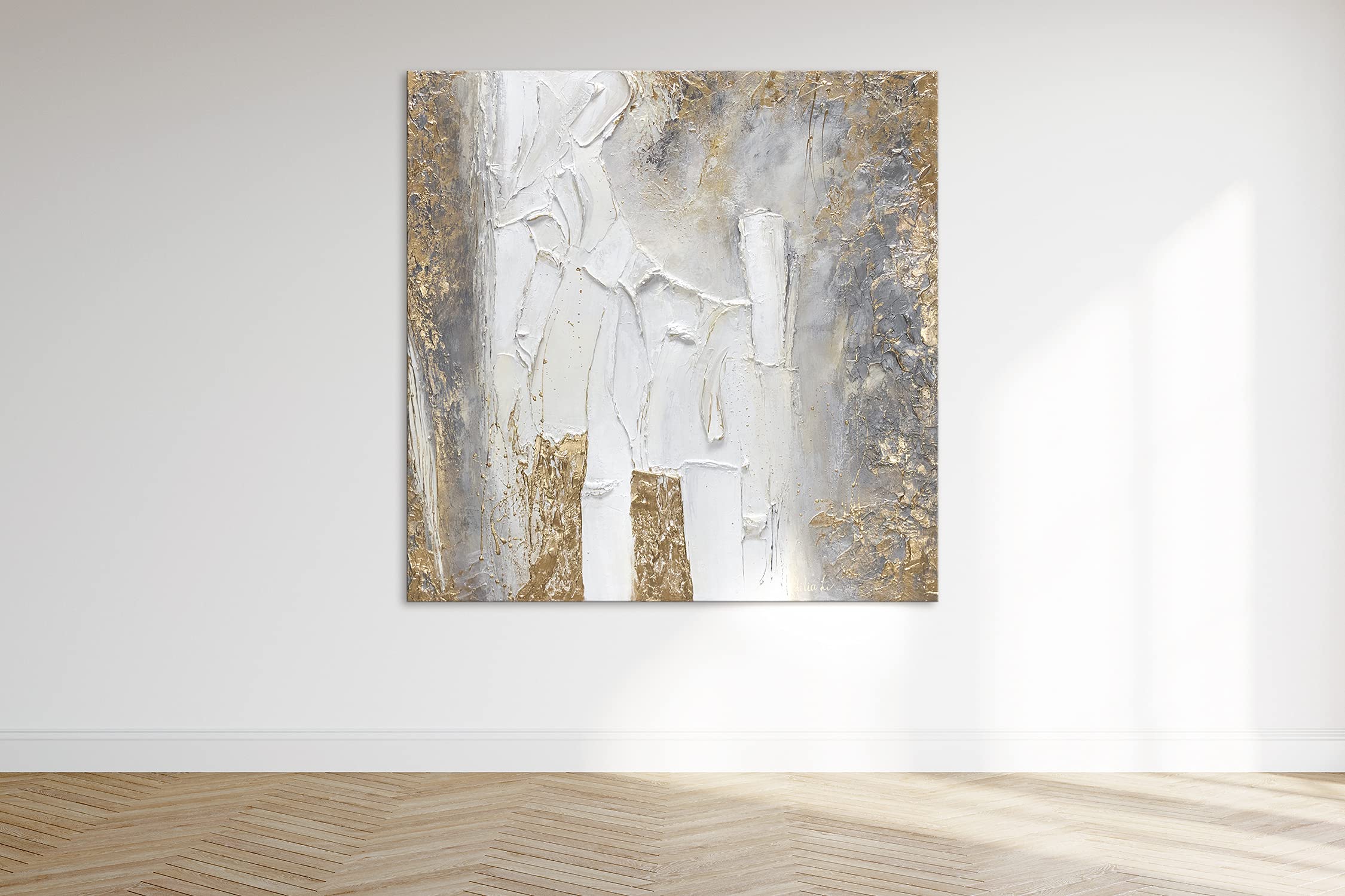 YS Peinture sur toile modern «Fantasi» | Tableau peinture modern pour la décoration intérieure Art Tableau mural peint à la main | Tableau mural à l'huile TRD002 (100×100cm)