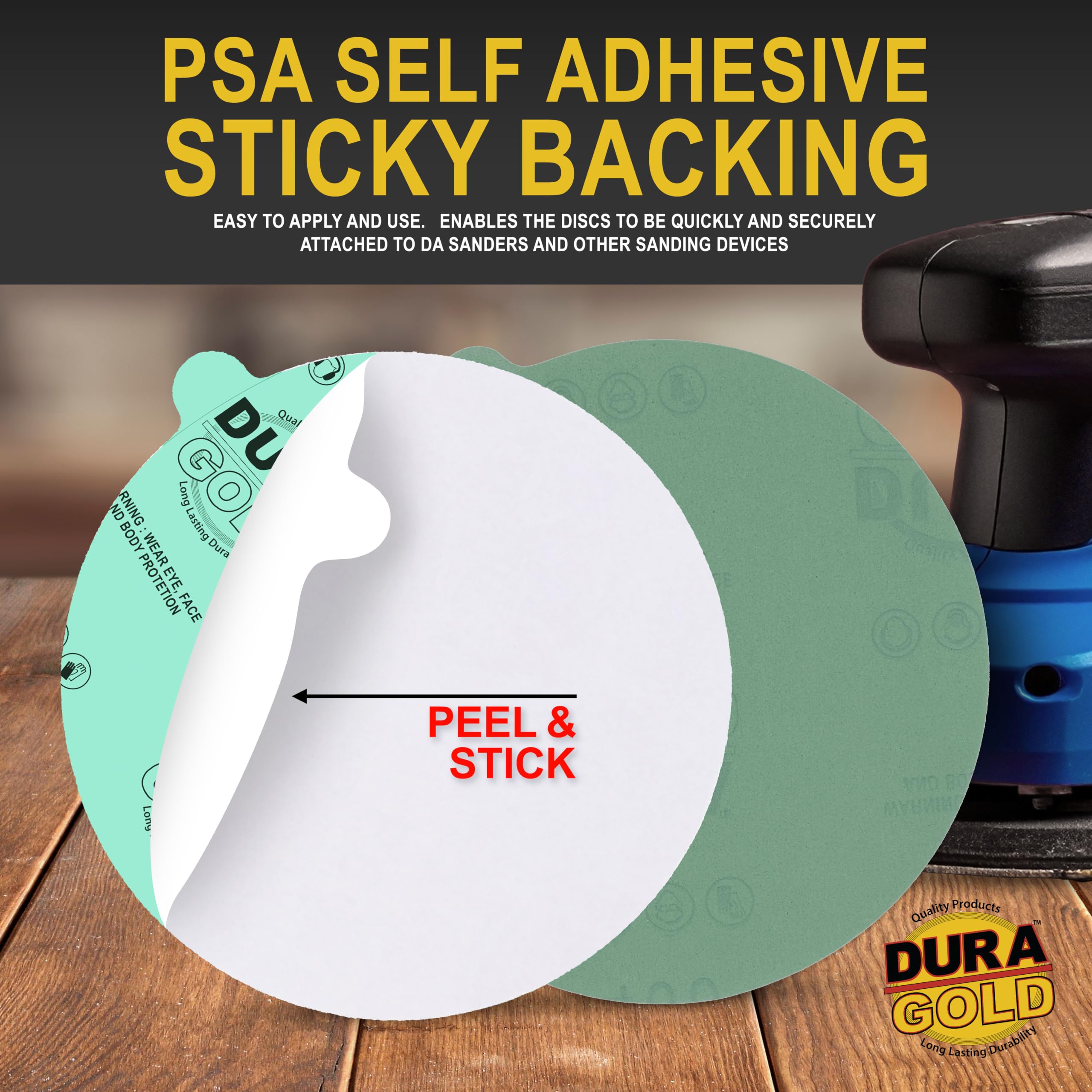 Dura-Gold 5" Green Sanding Discs - 800 Grit (50 Pack) -3