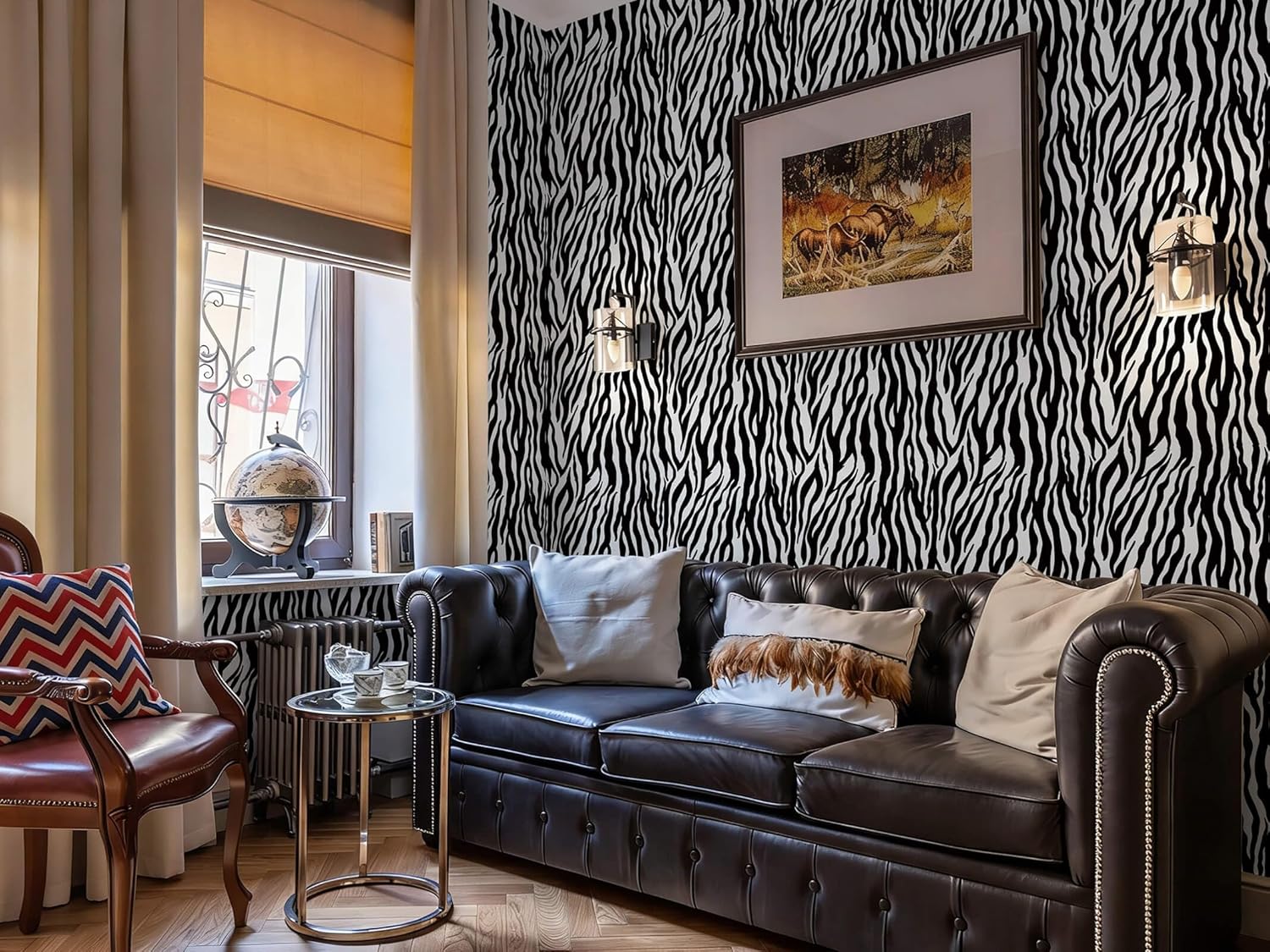 Zebra Peel and Stick Wallpaper Black and White Wallpaper 393 "x16.1 Zebra Contact Paper for Bedroom Waterproof Removable Shelf Liner Decal Vinyl Roll