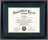 Vista 17 de GMFrames Marco para diploma de 8.5x11 con tapete o para mostrar certificados de 11x14 sin tapete, madera maciza, acabado en cerezo con intrincado