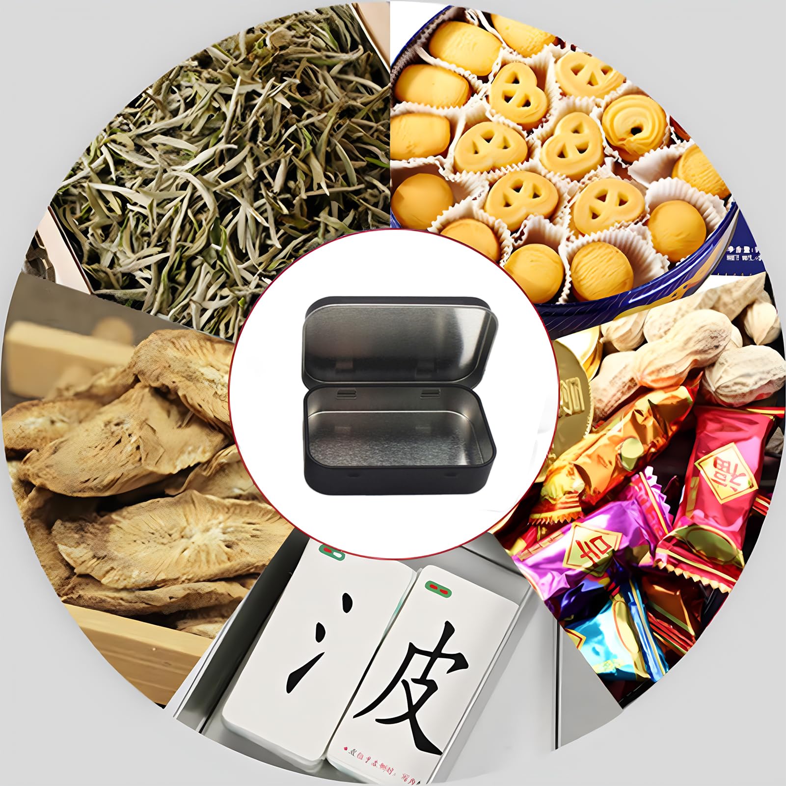 1 Mini Boîte De Rangement En Métal Rectangulaire Vide Avec