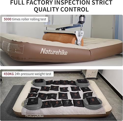 Miniatura 6 de Naturehike Colchón de aire de lujo tamaño Queen con bomba eléctrica integrada extraíble, colchón inflable extra ancho de 79 x 59 pulgadas para el