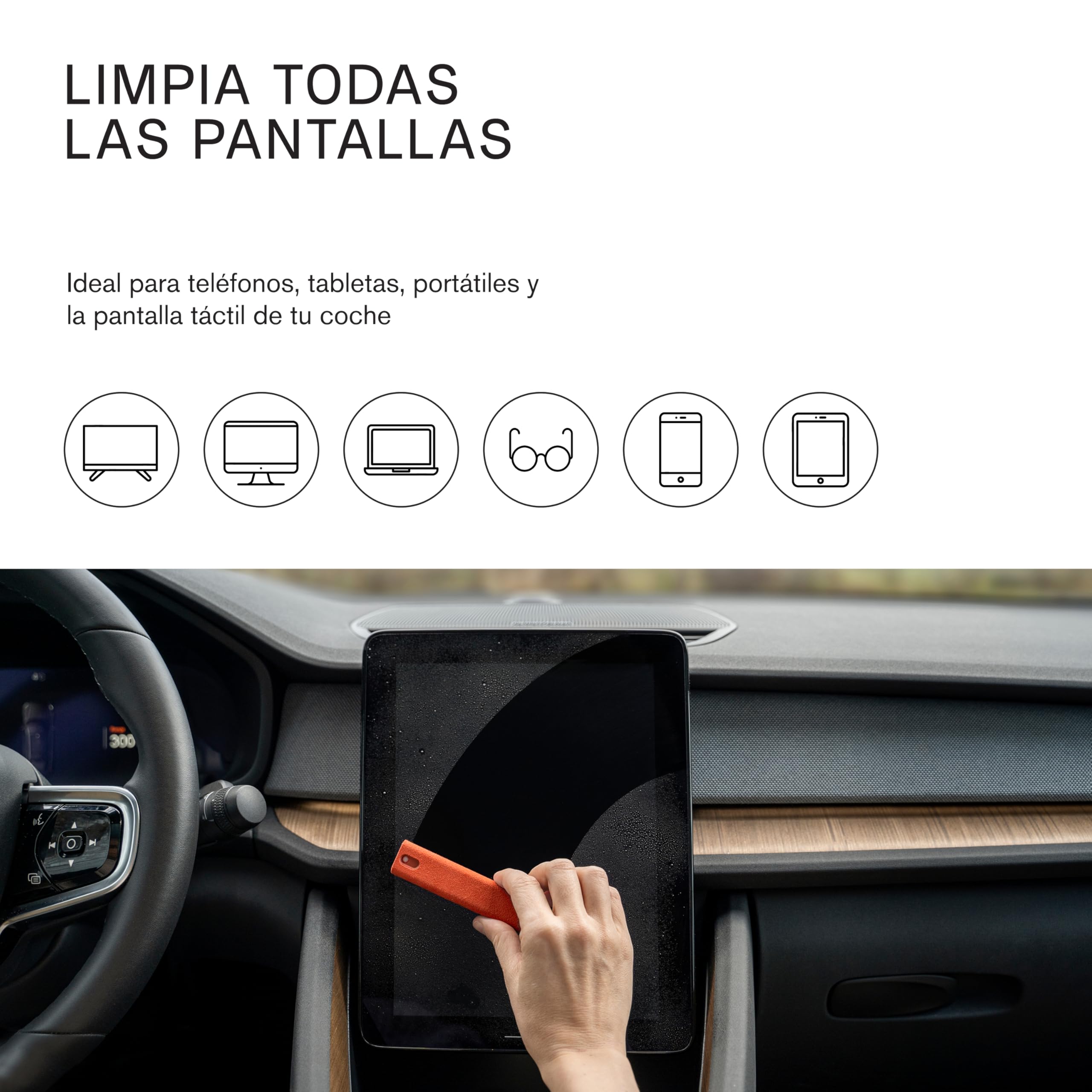 am Spray Limpiador de Pantallas con Microfibra Integrada – Limpiador Recargable para Móvil, Tablet, Portátil, Monitor, TV y Pantallas de Coche (Naranja, 3 Pack)