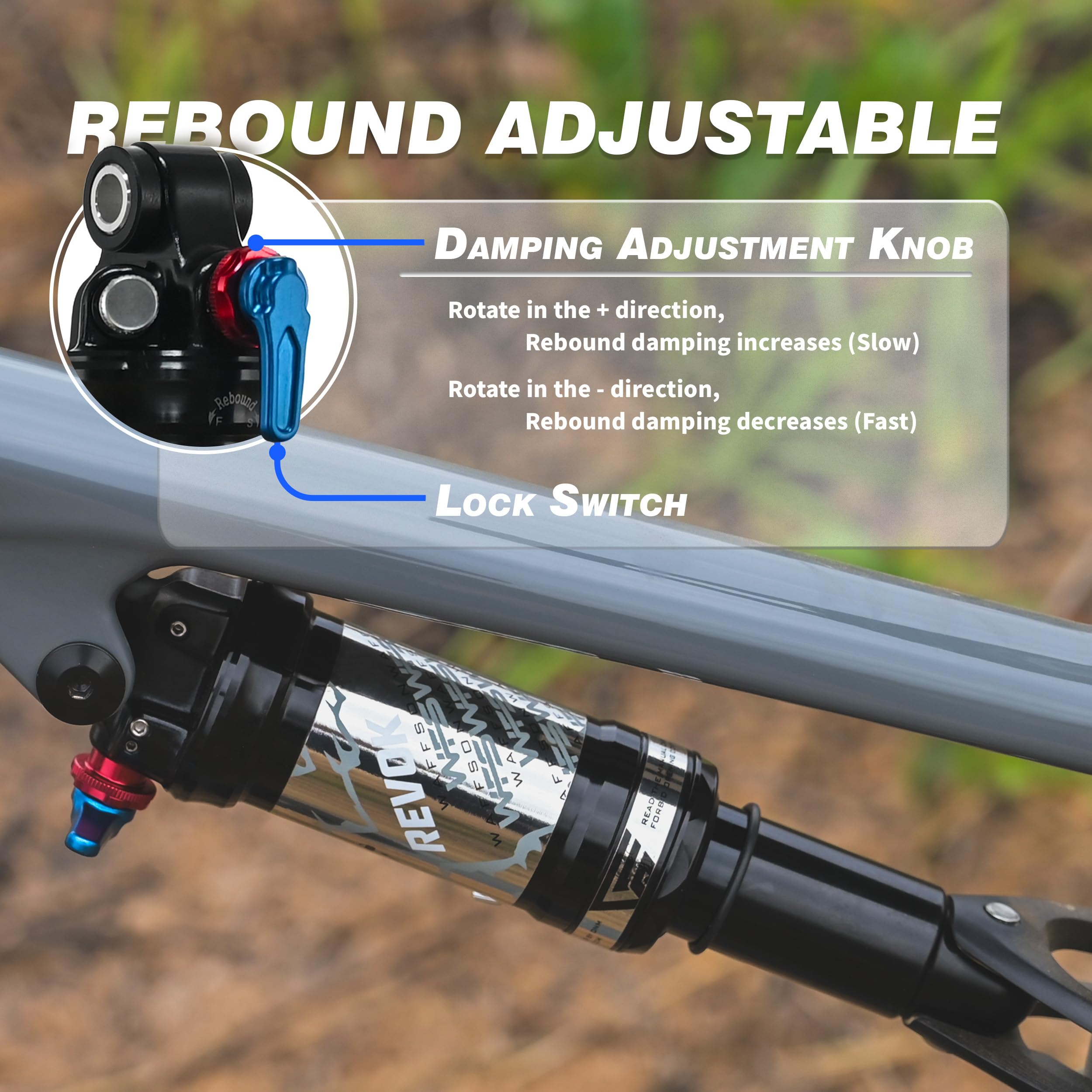 WFS Revok Amortiguador Trasero 190x47mm, Negro