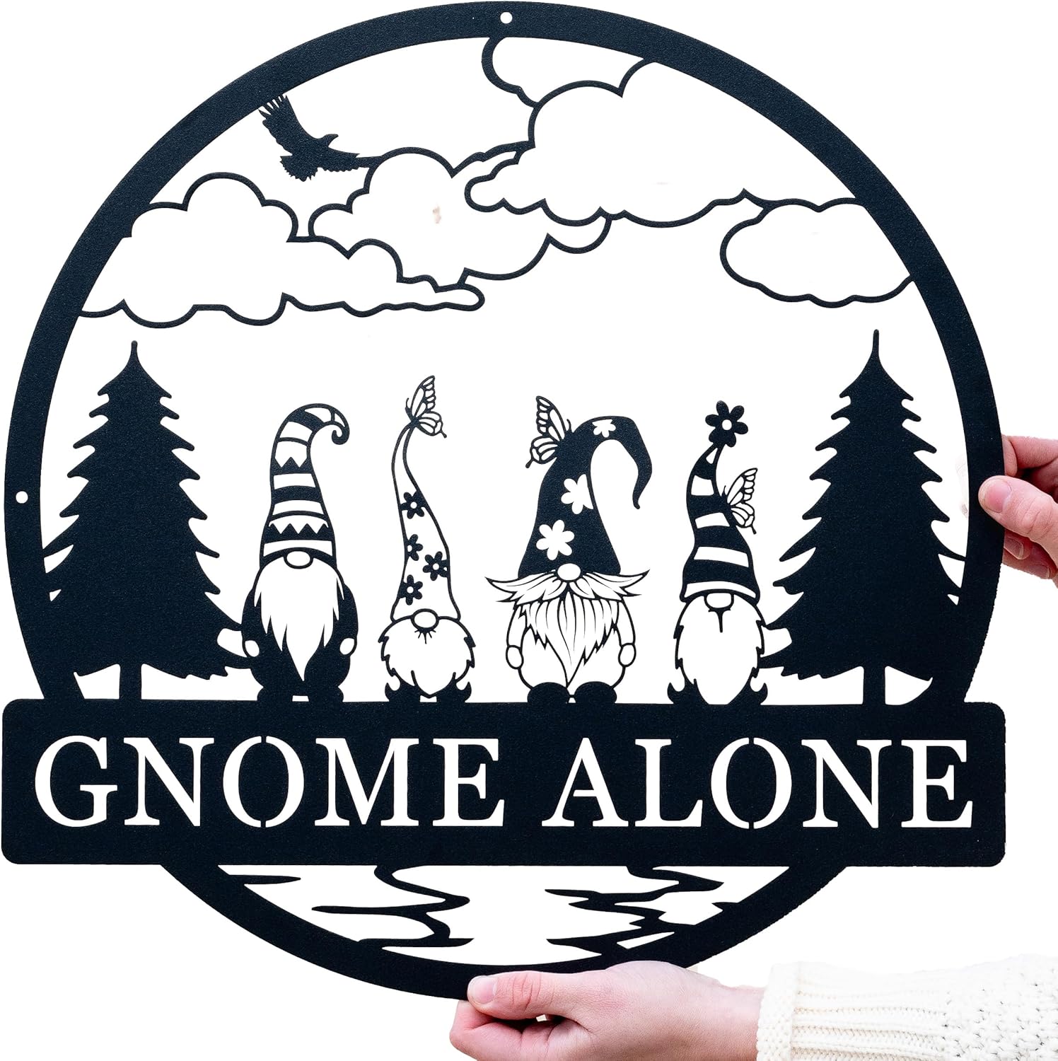 Personalized Outdoor Gnome Name Sign | Custom Gnome Gifts | Gnome Metal Art | Gnome Monogram | Garden Decor | Front Door Welcome Gnome Sign