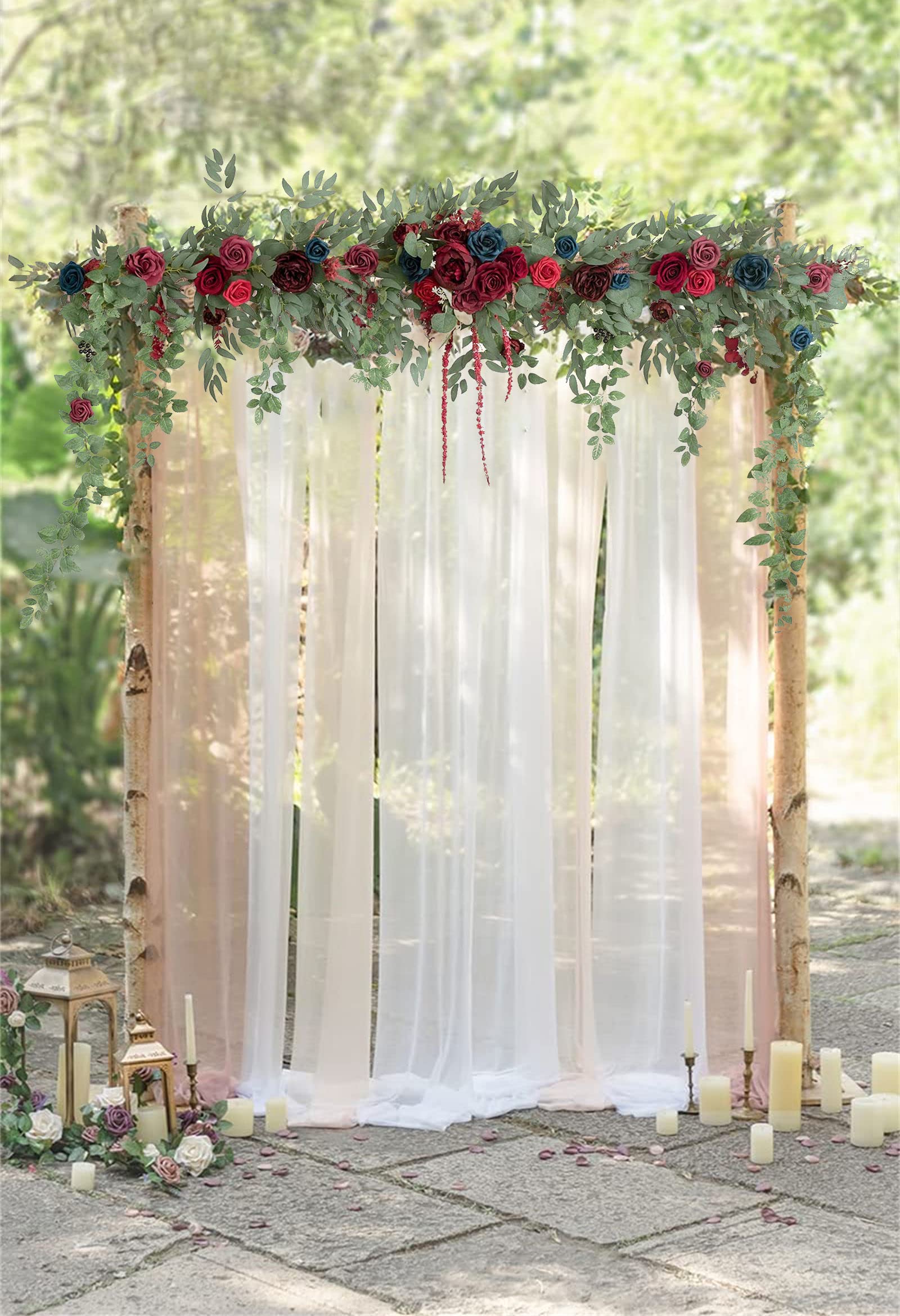 造花、薔薇、ユーカリ、等々ウェディング  フォト背景 造花、薔薇、ユーカリ、等々ウェディング フォト背景