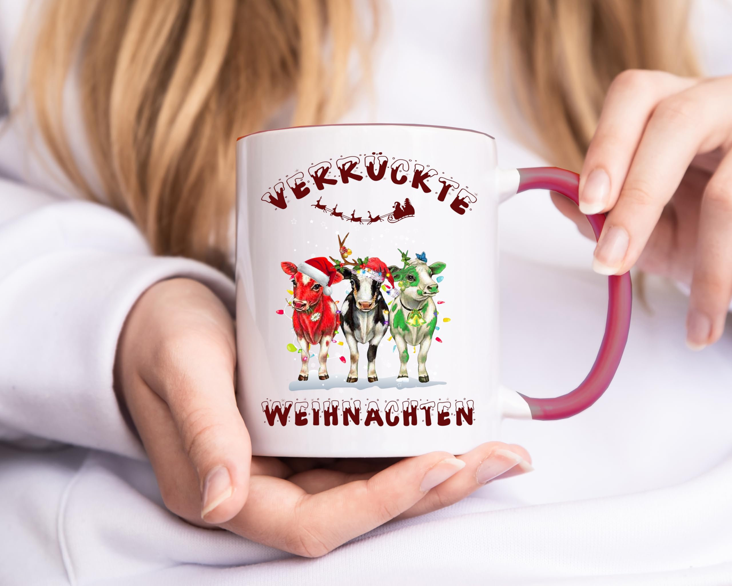 Acen Merchandise Tasse Avec Inscription En Allemand | Fou De Noël | Tasse De Vache | Cadeau Amusant | Tasse à Café | Adieu Collegin | Tasse De Noël