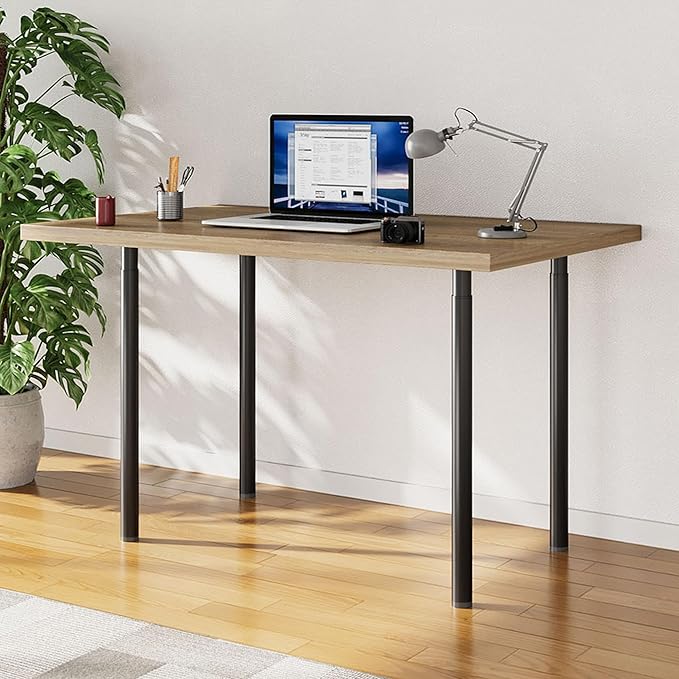 INMOZATA 4er Set Tischbeine 70-110cm Höhenverstellbar Tischbeine Metall Schwarz mit Schutzkappe & Schrauben Ø60mm Tischfüße für Esstisch Schreibtisch