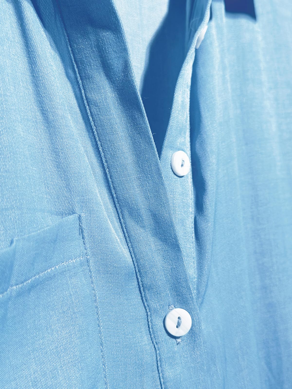 CUPSHE Femme Robe Casual Boutonné à Col de Chemise Manchon de Cloche Longue Shirt Robe Tunique Blouse