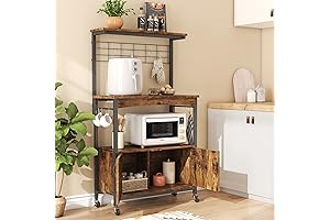 Sturdy and Sophisticated Storage Solution: Bestier Bakers Rack with Wheels