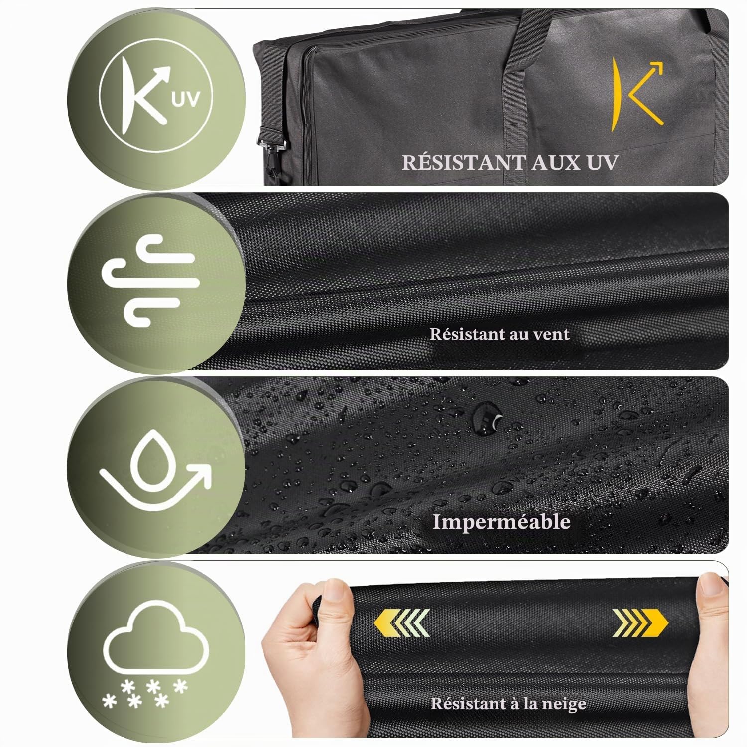 Sac de rangement pliable pour table de camping de 1,2 m (sac uniquement), sac de transport étanche, sac de rangement portable avec bretelles pour table de pique-nique pliante