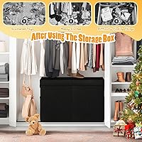 Vista 4 de Caja grande de almacenamiento de juguetes con divisor de tapa, organizador de juguetes plegable resistente para niños, cajas de almacenamiento