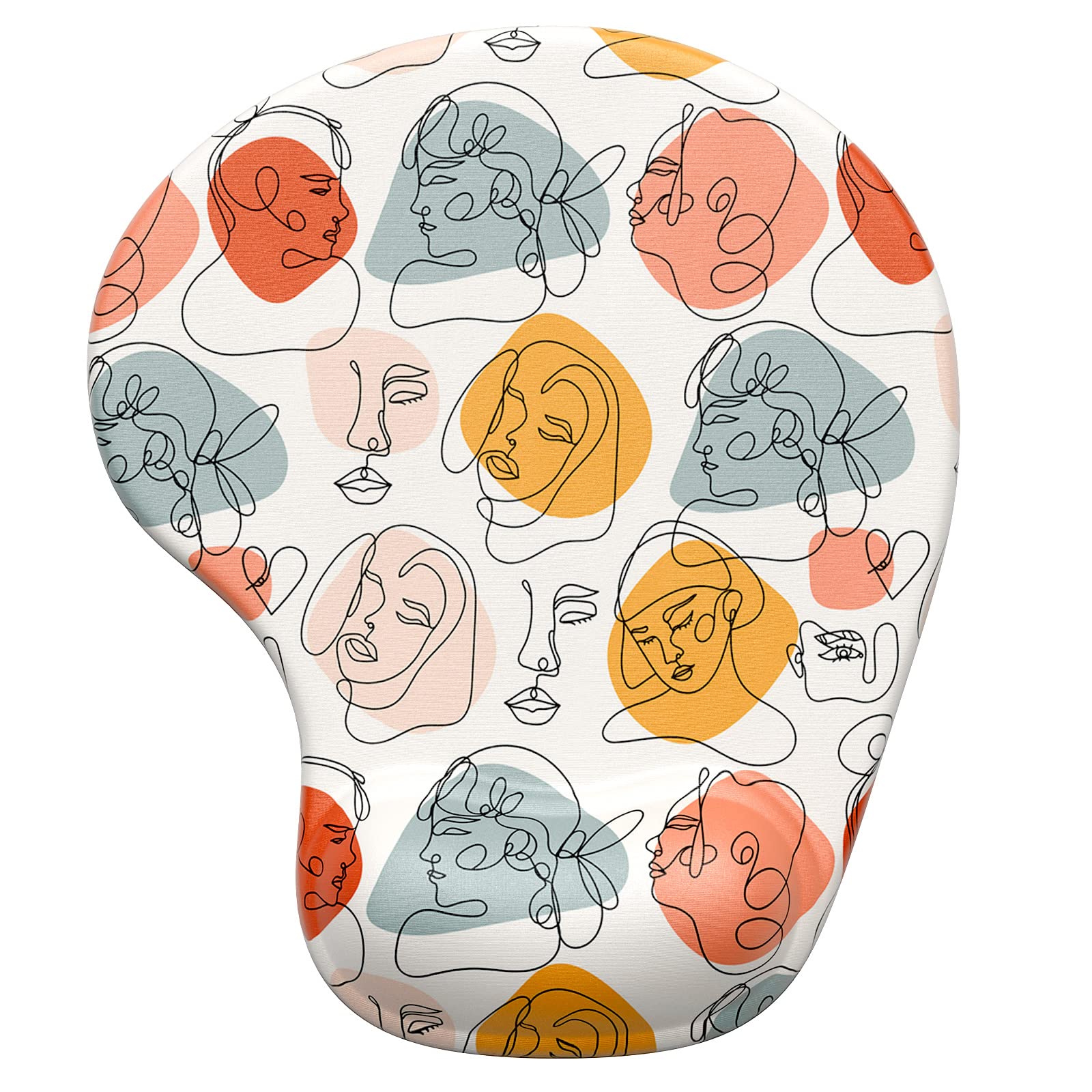 Hsurbtra Ergonomic Mouse Pad with Wrist Rest Support, Gel Mouse Pads with Non-Slip PU Base, Pain Relief Memory Foam Computer Mat, Cute Office Supplies