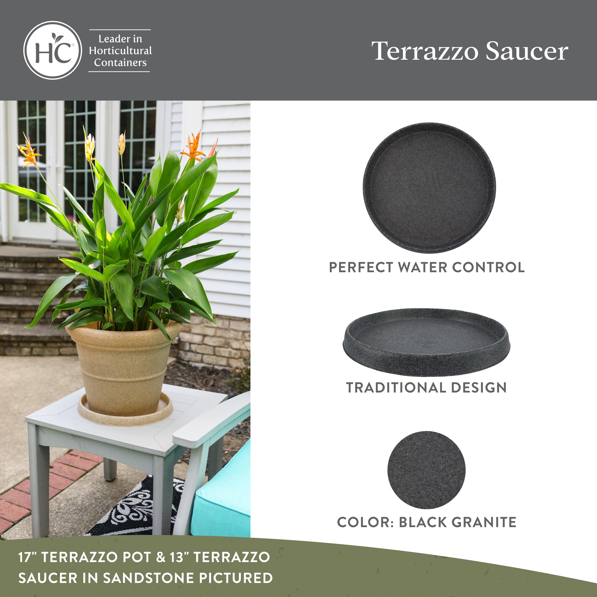 The HC Companies In/Outdoor Plastic Terrazzo Square Planters, 20
