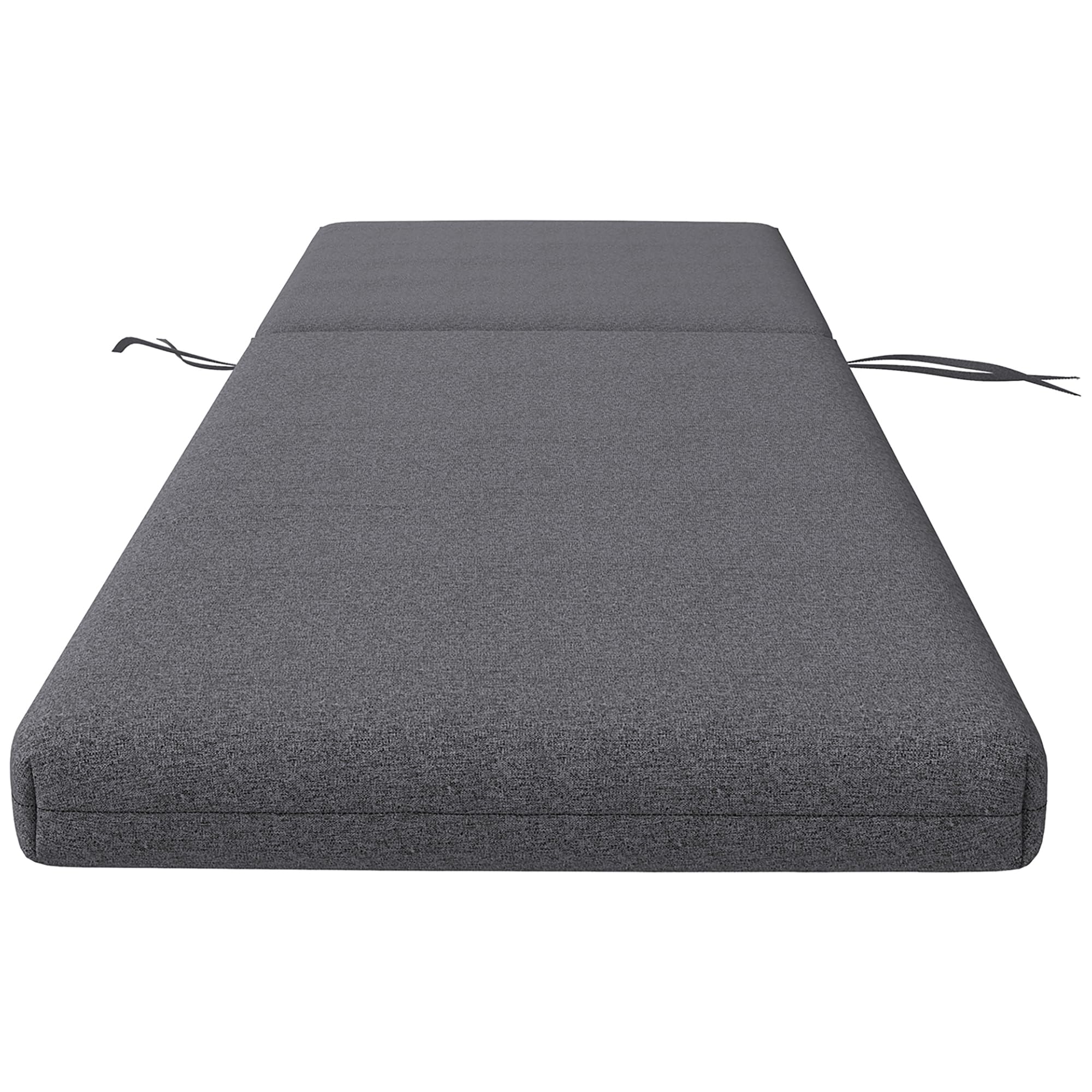Outsunny Set 2 Cuscini per Sedie da Esterno con Lacci di Fissaggio, Cuscini da Esterno Imbottito in Cotone, per Sdraio Prendisole Giardino, 190.5x58.4x7 cm, UV50+, Grigio