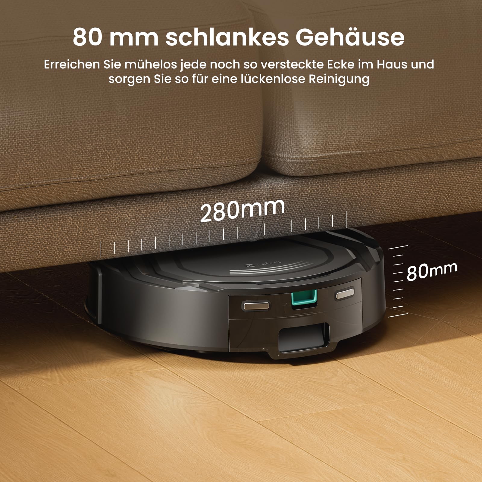 Lefant M210 Plus Robotstaubsauger mit 6000Pa Saugkraft | Wischfunktion​& 2L Selbstentleerung, Saugroboter mit PSD Hindernisvermeidung, Teppicherkennung, Sperrzonen​& Kartierung,