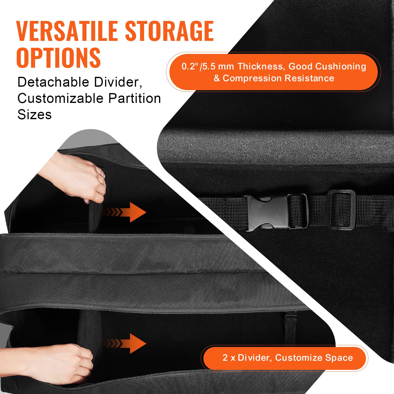 VEVOR Estuche para Telescopio de 104 x 36 x 28 cm, Bolsa para Guardar Telescopios con Hebillas Fijas, Bolsillos Múltiples y Divisor Desmontable, Bolsillo para Contrapeso para Tubo Óptico y Trípode