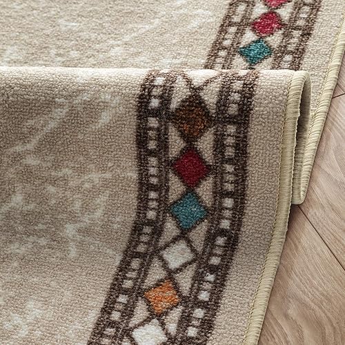 Miniatura 163 de Antep Rugs Alfombras modernas con bordes de 2 x 7 pies antideslizantes (antideslizante) de perfil bajo con parte trasera de goma para interiores