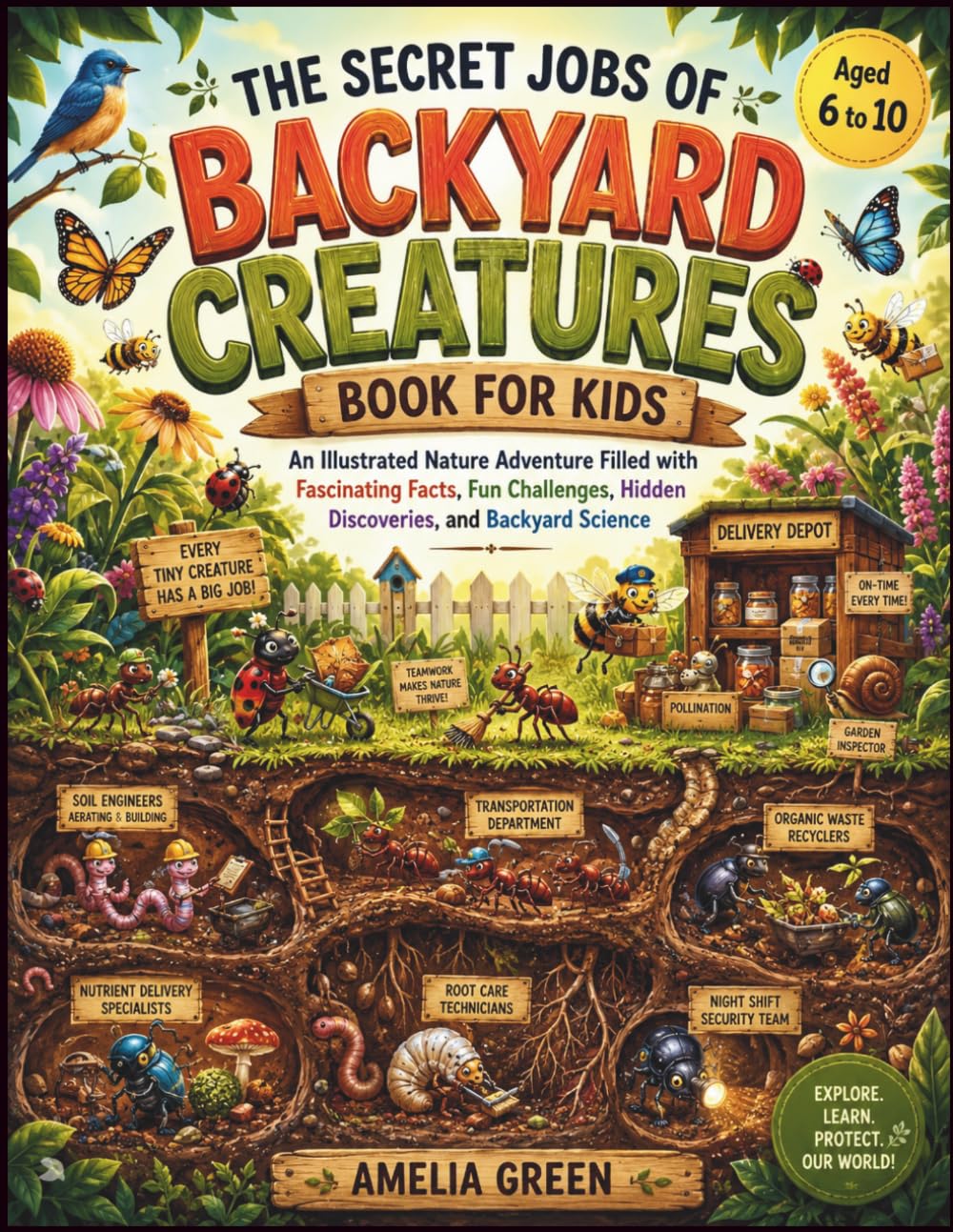 The Secret Jobs of Backyard Creatures Book for Kids: An Illustrated Nature Adventure Filled with Fascinating Facts, Fun Challenges, Hidden Discoveries, and Backyard Science [Aged 6 to 10]