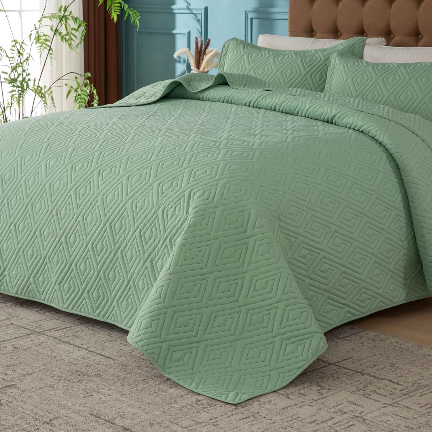 Oversized King Bedspreads 128x120 for Extra Tall/Large King or Cal King Bed Quilted