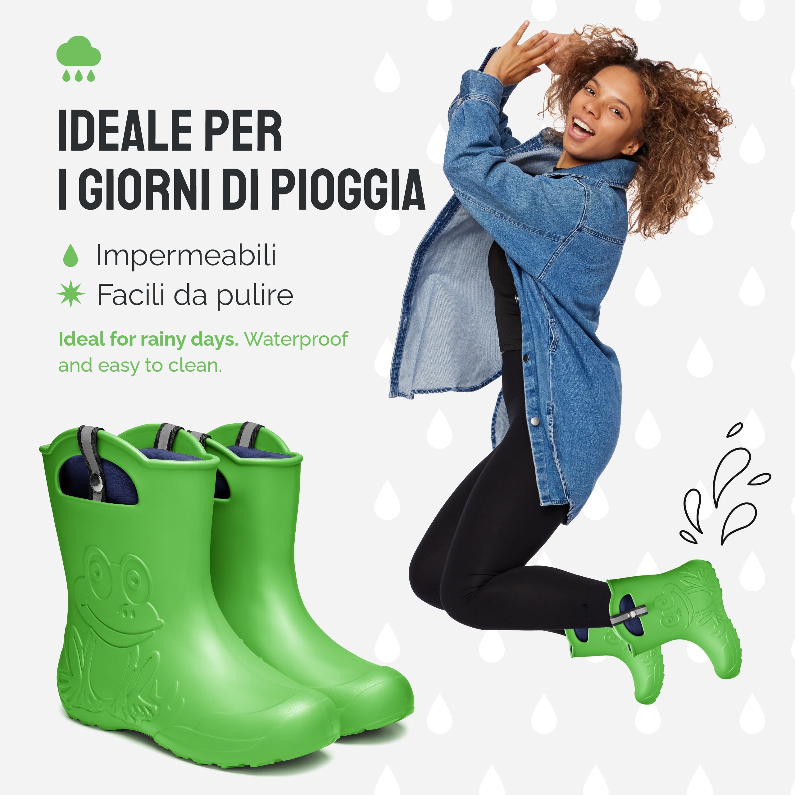 Ladeheid Stivali Pioggia Donna in EVA Termici – Comodi Stivali impermeabili donna Antiscivolo, Leggeri, Caldi, Flessibili, Facili da Pulire per Pioggia LA-СA-23