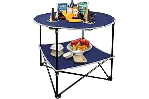 LESES Portable Picnic Table with Shelf Beach Table