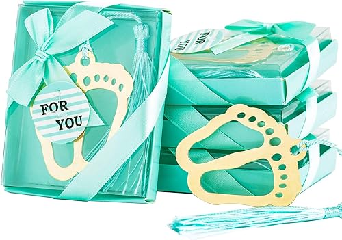 Miniatura 1 de 30 marcadores de baby shower para regalos de baby shower regalos de novia regalos de boda recuerdos con paquete de regalo individual 30 pies azules