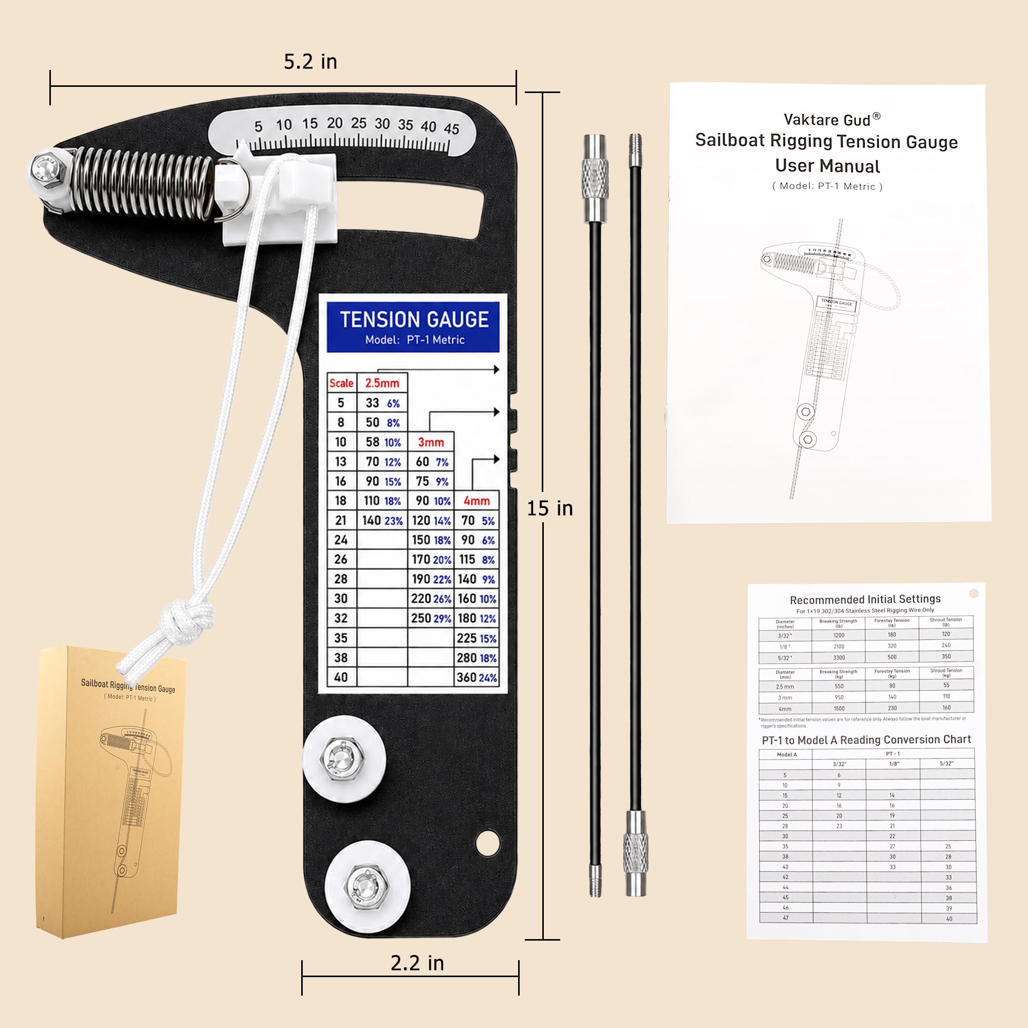 Sailboat Rigging Tension Gauge - Precise Measurement -8