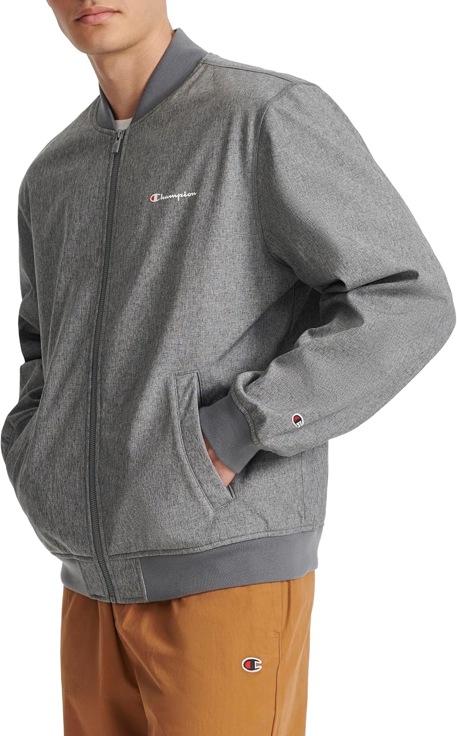 Champion Men's Soft Shell Sport Bomber Jacket With Logo