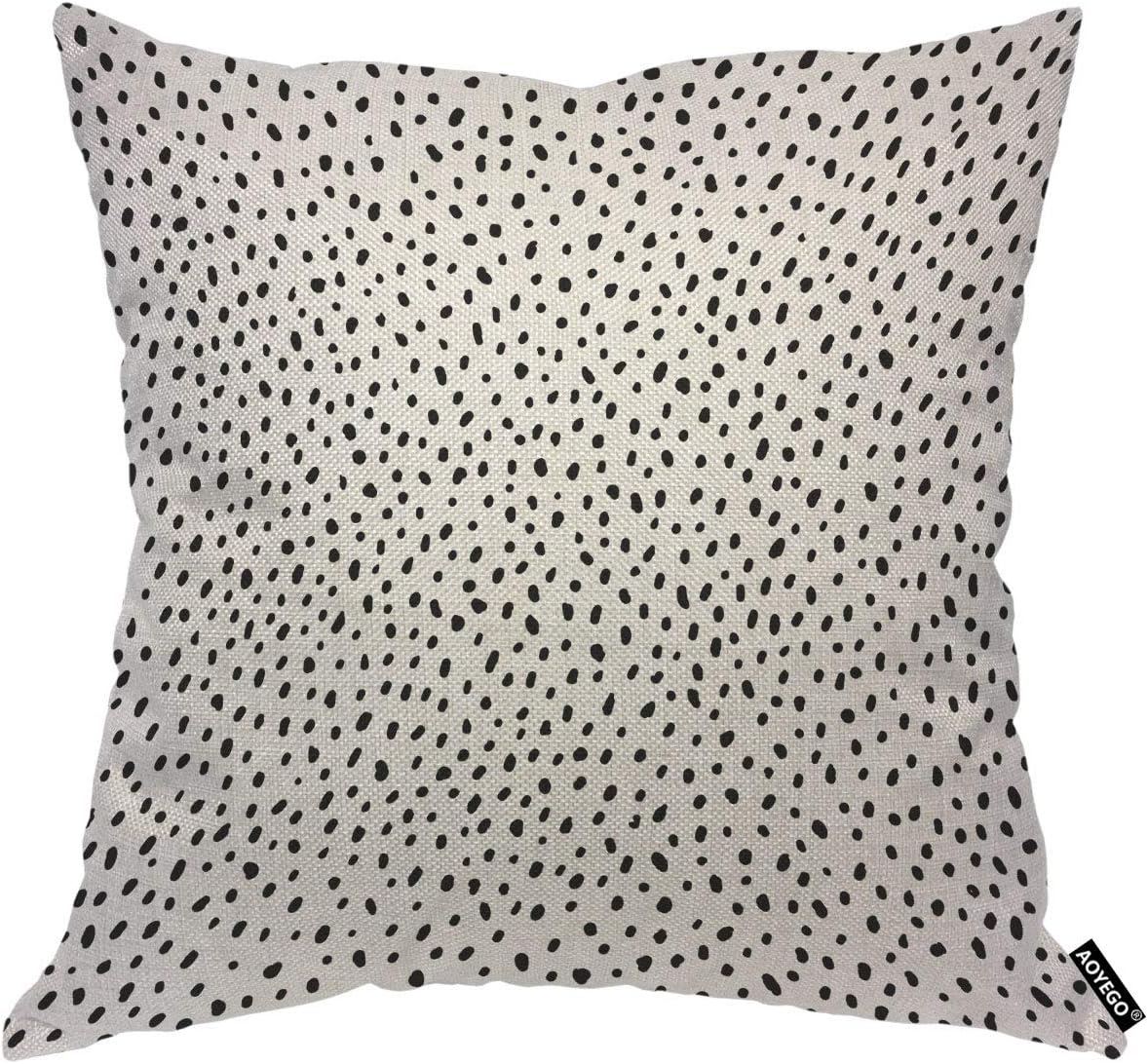 AOYEGO Funda de almohada de lunares con puntos irregulares, dispersión aleatoria, estructura simple, garabatos, arte caótico, funda de almohada