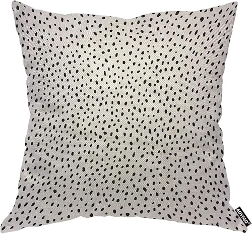 AOYEGO Funda de almohada de lunares con puntos irregulares, dispersión aleatoria, estructura simple, garabatos, arte caótico, funda de almohada
