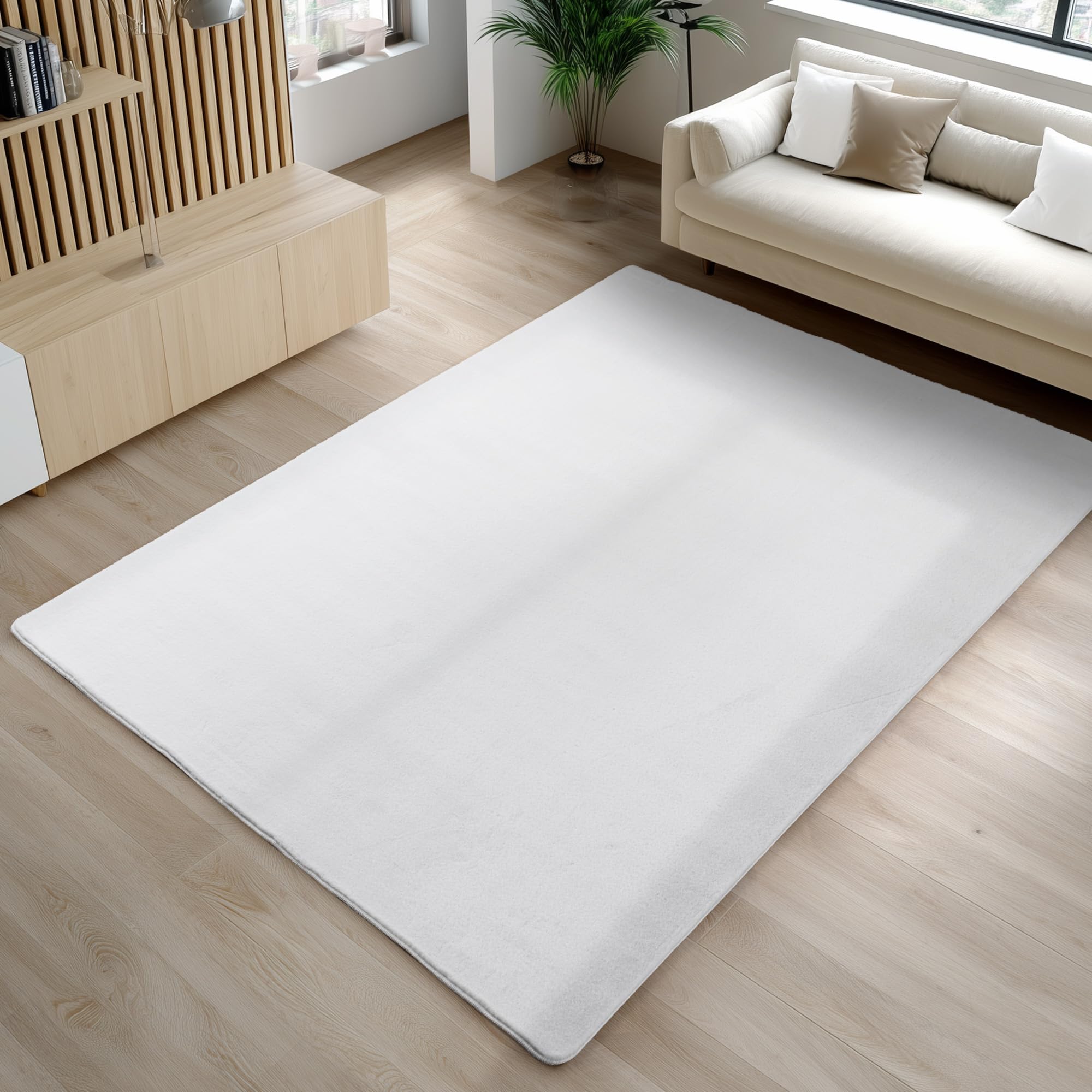 Carpetsale24 Teppich Kurzflor - Rechteckig, Rund & Läufer, waschbarer Rutschfester Teppich, weich, modernes einfarbiges Design für Wohnzimmer, Schlafzimmer, Küche & Kinderzimmer.