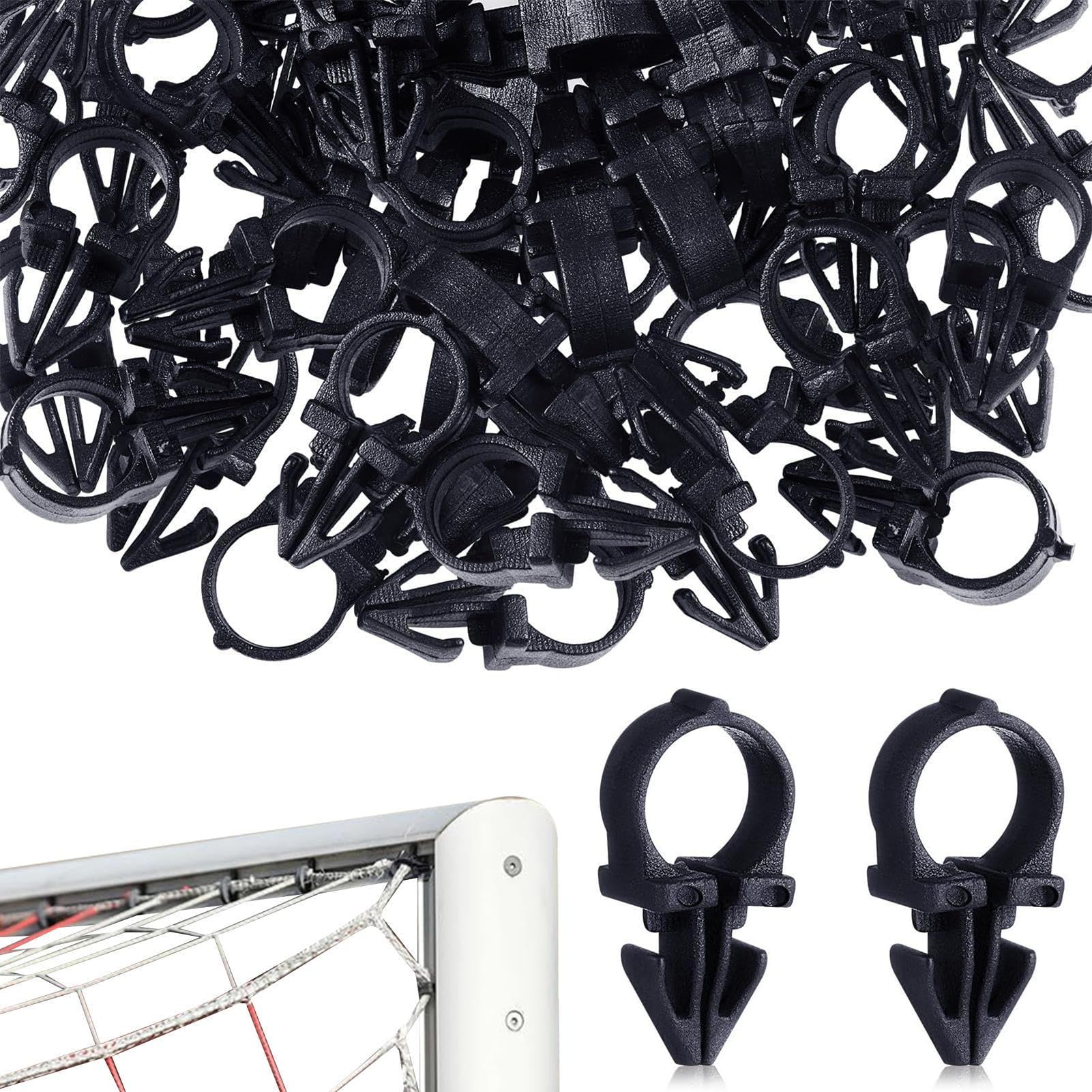 Clips de fijación para Red de fútbol, 100 Piezas, robustos Soportes para portones de Red de fútbol, Accesorios Deportivos para Patio Trasero, Entrenamiento, reparación, Ejercicio, Torneo