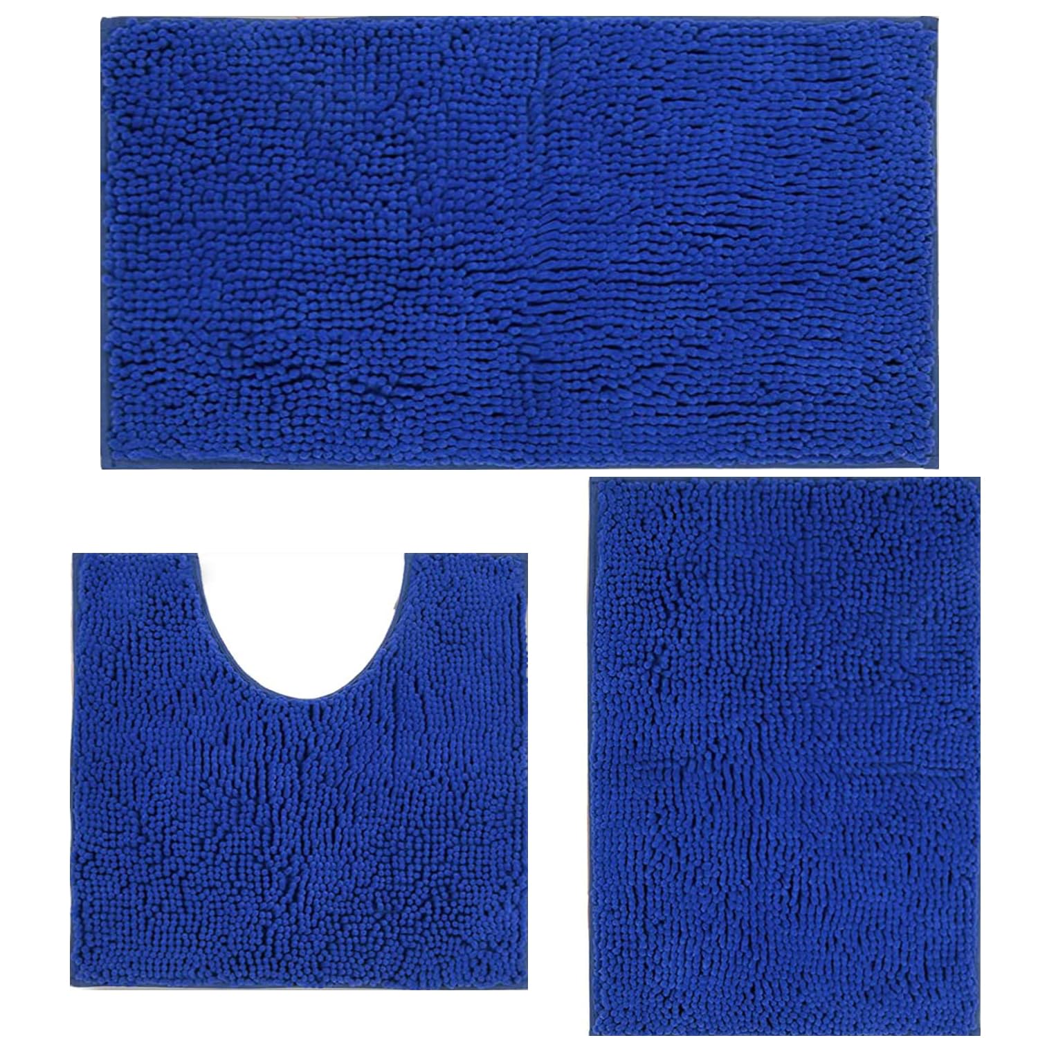 Bathroom Rugs Sets 3 Piece Non Slip,Bath Rugs with PVC Backing Bath Carpet,Bathroom Rug Washable,Absorbent,Plush Carpet Mats,Bath Mats for Bedroom,