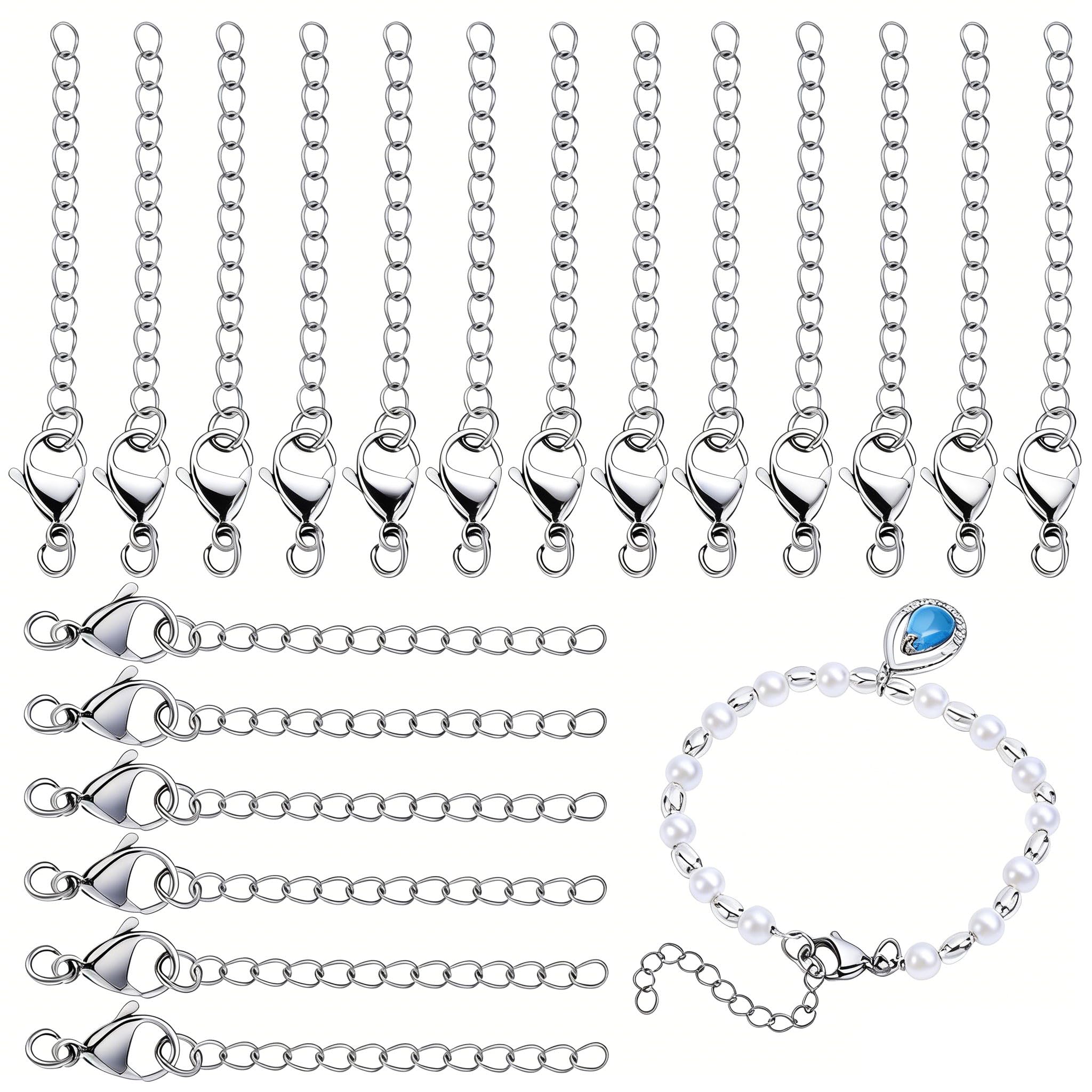 PH PandaHall 20pz Catena Estensione Collana 58mm Catena di Estensione per Bracciali Acciaio Inox con Chiusura a Moschettone per Estendere Collane Braccialetti Fare Gioielli