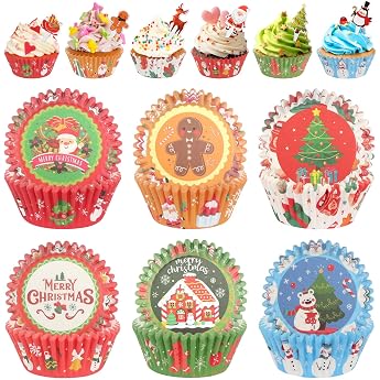 Weihnachten Muffinf rmchen Papier 150 St ck Xmas Muffins Backf rmchen mit Weihnachten Cupcake Topper Cupcake Formen Fettdichtes Paper Backen Tassen