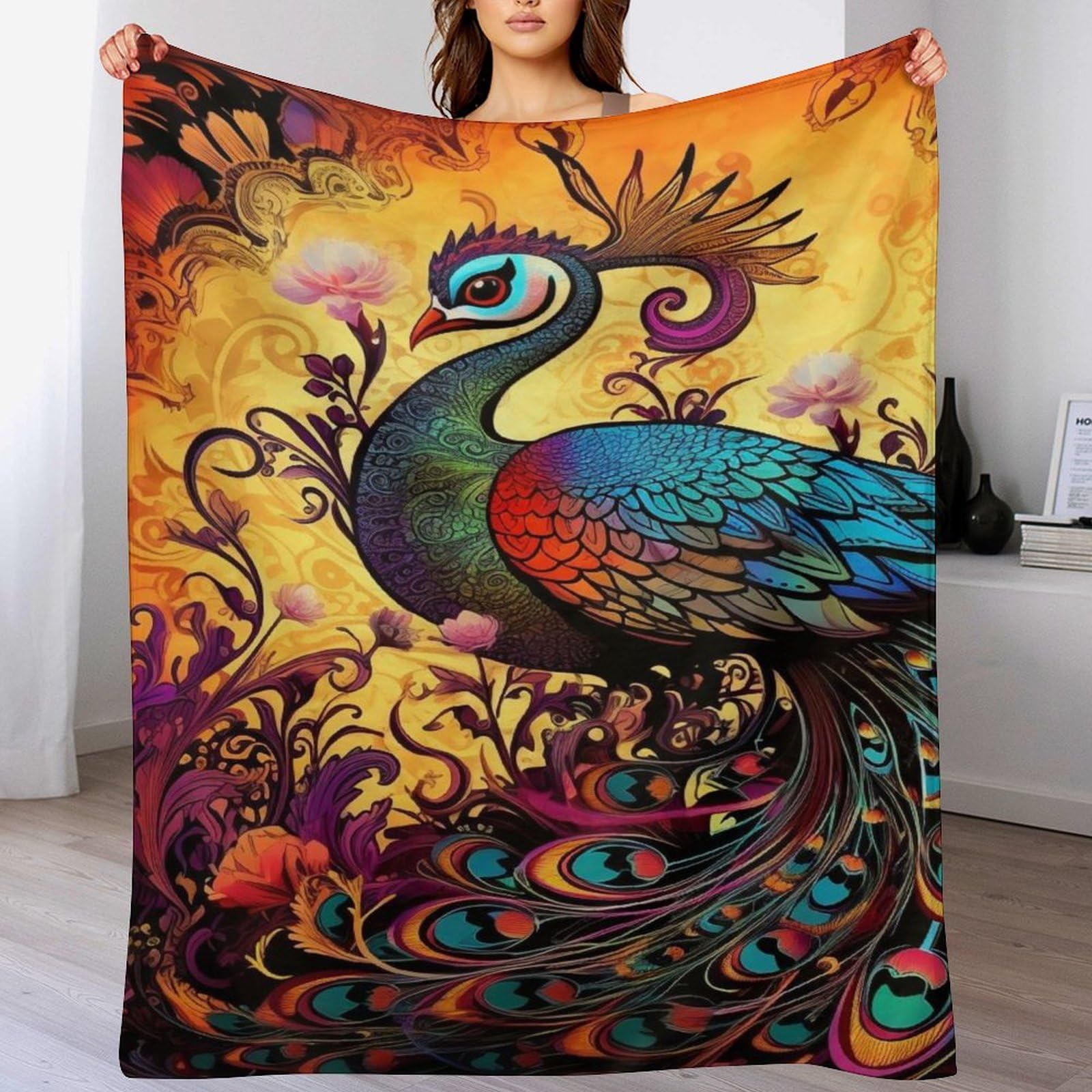 Couverture en flannel paon un nid de douceur et de chaleur pour la maison