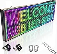 Amorlipha P10 39x14 Inch Programmable Outdoor LED Sign - WiFi Full Color Scrolling Display for Business Advertising