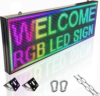 Amorlipha P10 39x14 Inch Programmable Outdoor LED Sign - WiFi Full Color Scrolling Display for Business Advertising