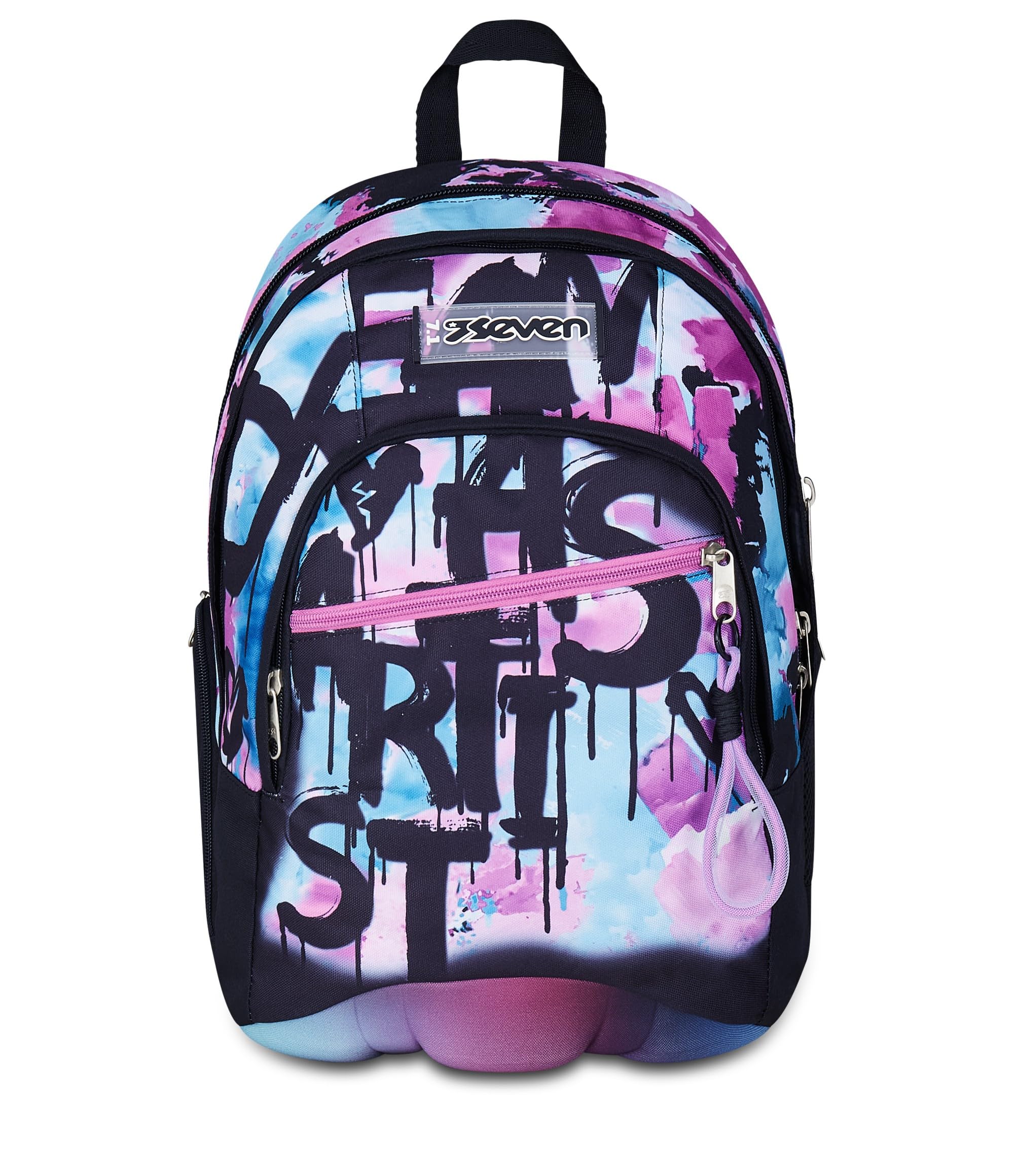 Seven - Mochila Escolar Doble, Color Azul Fucsia, Doble Compartimento De 31 L, Con Bolsillo Para PC, Bolsillo Para Botella Y Bolsillo Con Organizador, Mochila Escolar Media Y Superior, Mochila Para